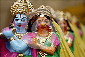 Krishna and Radha, A display of dolls, Golu festival navaratri.