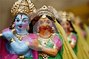 Krishna and Radha, A display of dolls, Golu festival navaratri. photo