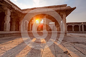 Krishna Temple on sunset. Hampi, Karnataka, India