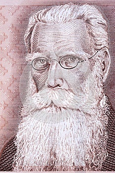 Krisjanis Barons portrait from Latvian money