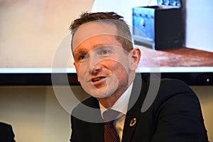 KRISTIANS JENSEN DENMARK FINANCE MINISTER BRIEFS PRESS