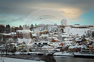 Kristiansten Festning old fortress on the hills in Trondheim