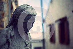 Sculpture Of Young Girl In Kritsa, Aegean coast, Crete, Greece