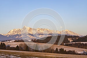 Krivan mountain during sunset in High Tatras, Slovakia