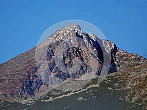 Krivan Peak in Slovak High Tatras at autumn