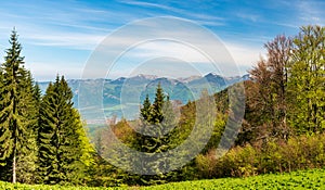 Krivanska Mala Fatra mountain range with highest Velky Krivan hill from Koskarovska luka bellow Klak hill in Velka Fatra mountains