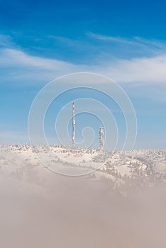 Krizava hill on Martinske hole from Skalka hill in winter Mala Fatra mountains in Slovakia