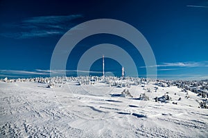 Krizava hill in winter Mala Fatra mountains in Slovakia