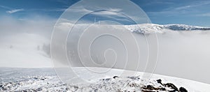 Krizava and Velka luka hills from Skalka hill in winter Mala Fatra mountains in Slovakia