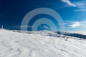 Krizava and Velka luka hills in winter Mala Fatra mountains in Slovakia