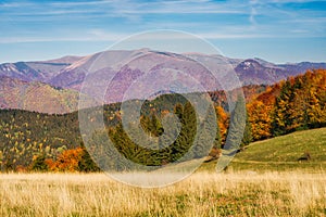 Krizna mountain from Horny diel in Nizke Tatry during fall