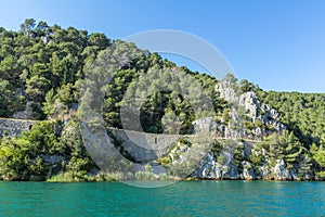 Krka river and cliffs