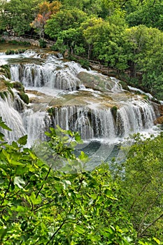 Krka river waterfalls in the Krka National Park