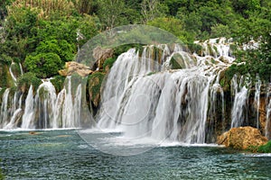 Krka river waterfalls in the Krka National Park