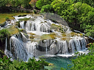 Krka river waterfalls in the Krka National Park