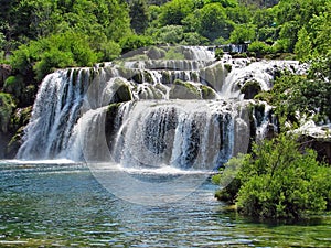 Krka river waterfalls in the Krka National Park