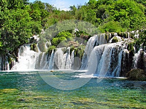 Krka river waterfalls in the Krka National Park