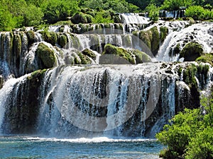 Krka river waterfalls in the Krka National Park