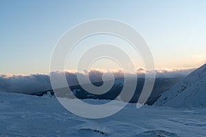 KrkonoÅ¡e giant mountains in czech republic in winter