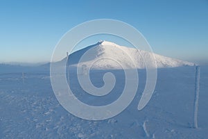 KrkonoÅ¡e giant mountains in czech republic in winter