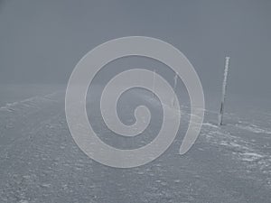 KrkonoÅ¡e giant mountains in czech republic in winter