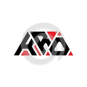 KRO triangle letter logo design with triangle shape. KRO triangle logo design monogram. KRO triangle vector logo template with red