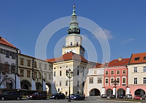 Kromeriz UNESCO heritage site,town square,Czech re