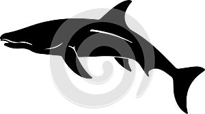 Kronosaurus Black Silhouette Generative Ai