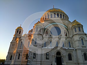 Kronstadt Naval Cathedral of St. Nicholas in summer.