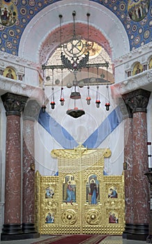 Kronstadt. Russia. Interior of the Naval Cathedral of St. Nichol