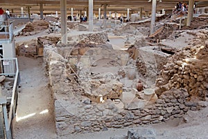 ?krotiri archaeological site from the Minoan Bronze Age on the Greek island of Santorini, Greece