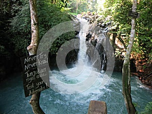 Kroya waterfall in Sambangan secret garden in Bali, Indonesia