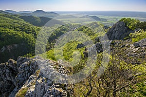 Little Carpathian mountains from the Krslenica hill during sunny day
