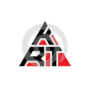 KRT triangle letter logo design with triangle shape. KRT triangle logo design monogram. KRT triangle vector logo template with red