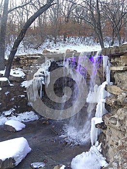 Krug park winter ice storm Christmas