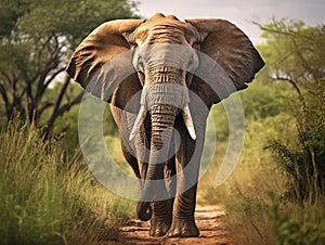 Kruger elephant  Made With Generative AI illustration