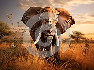 Kruger elephant  Made With Generative AI illustration