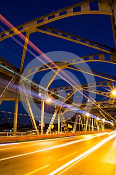 Krungthep Bridge beam light in Bangkok thailand