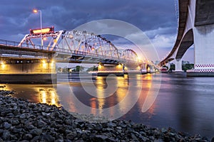 Krungthep - Rama III Bridge,Thon Buri in Bangkok Thailand. Metal brige