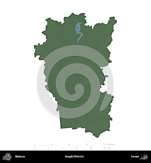 Krupki District, Belarus, isolated on white. Physical