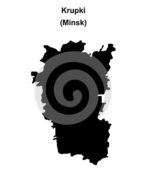Krupki outline map