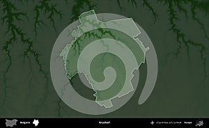 Krushari highlighted, Bulgaria. Physical