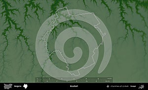 Krushari outlined, Bulgaria. Physical