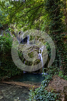 Krushunski waterfalls with turqoize waters and beautiful ecosystem