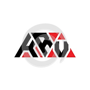 KRV triangle letter logo design with triangle shape. KRV triangle logo design monogram. KRV triangle vector logo template with red