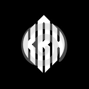 KRX circle letter logo design with circle and ellipse shape. KRX ellipse letters with typographic style. The three initials form a photo