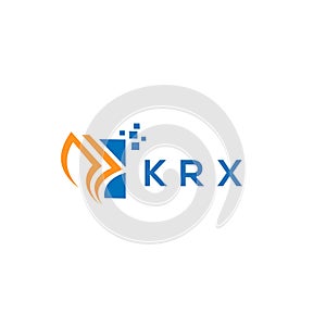 KRX credit repair accounting logo design on white background. KRX creative initials Growth graph letter logo concept. KRX business photo