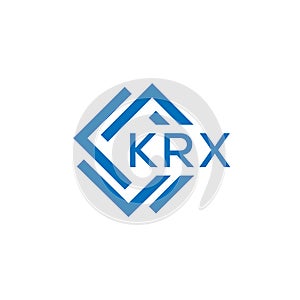 KRX letter logo design on white background. KRX creative circle letter logo concept. photo