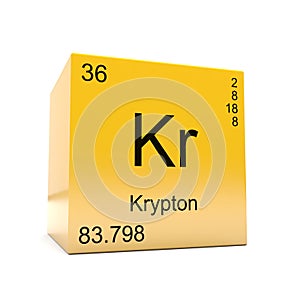 Krypton chemical element symbol from periodic table