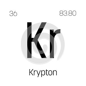 Krypton, Kr, periodic table element